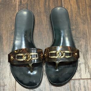 Vince Camuto Women’s Evolet Jelly Flip Flop Tortoise/Smoke/Black Size 8M